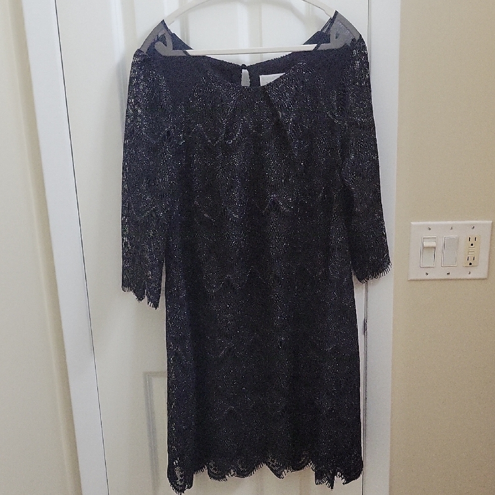 Signature by Robbie Bee Black Lace Long Sleeve Dress